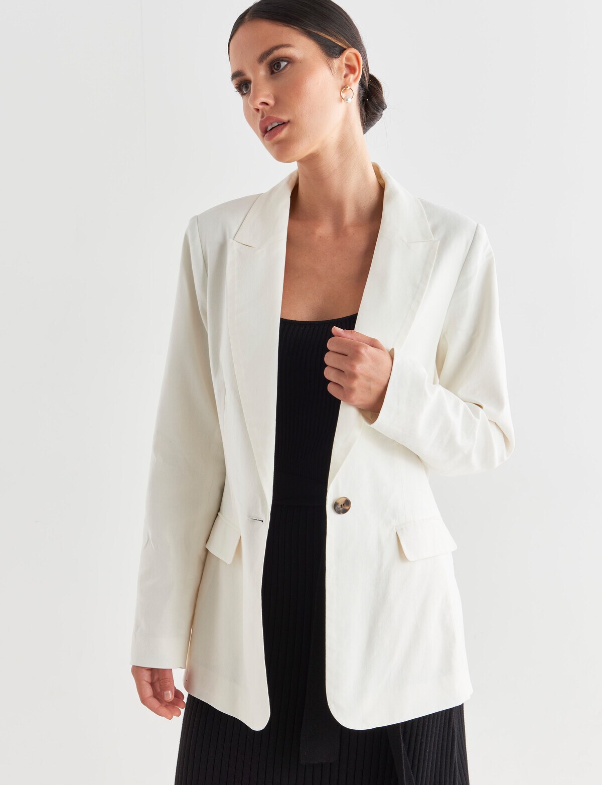 Whistle Long Sleeve City Blazer, Ivory Coats & Jackets