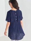 Ella J Button Back Top, Navy product photo View 02 S