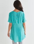 Ella J Button Back Top, Turquoise product photo View 02 S