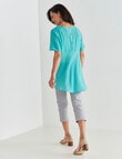 Ella J Button Back Top, Turquoise product photo View 05 S