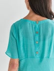 Ella J Button Back Top, Turquoise product photo View 06 S