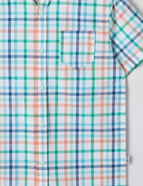 Mac & Ellie Check Short Sleeve Shirt, Blue & Orange product photo View 02 L