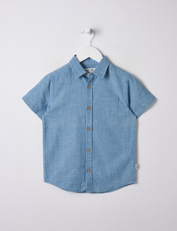 Mac & Ellie Short Sleeve Shirt, Chambray Blue product photo