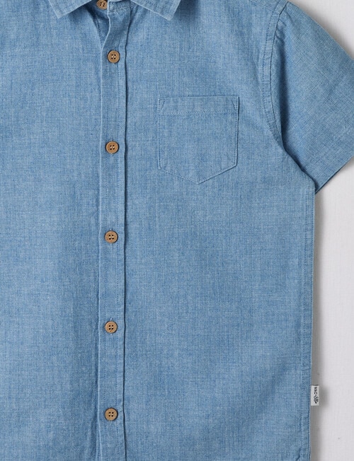 Mac & Ellie Short Sleeve Shirt, Chambray Blue product photo View 02 L