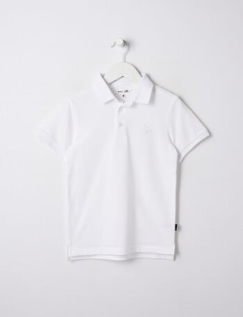 Mac & Ellie Short Sleeve Polo Shirt, White product photo