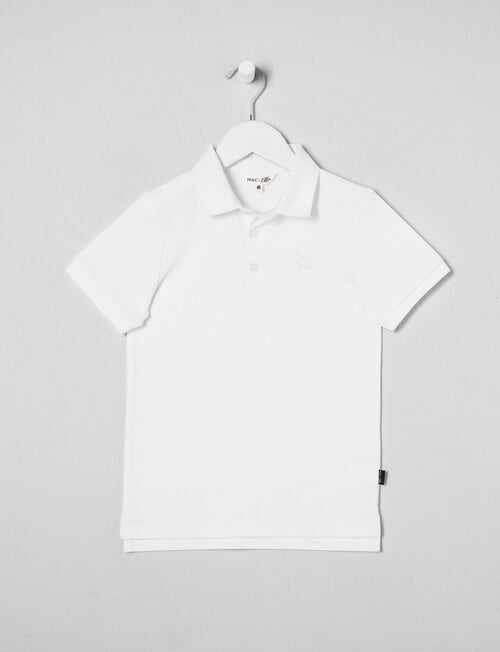 Mac & Ellie Short Sleeve Polo Shirt, White product photo