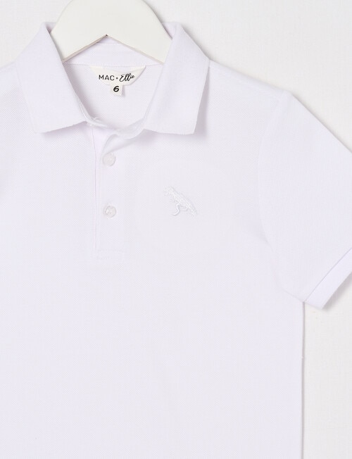 Mac & Ellie Short Sleeve Polo Shirt, White product photo View 02 L