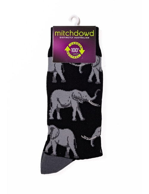 Mitch Dowd Elephants Crew Socks, Black product photo View 02 L