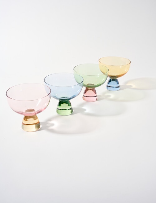 Salt&Pepper Duet Dessert Bowl, Set of 4, Pink, Blue, Green & Orange product photo View 02 L