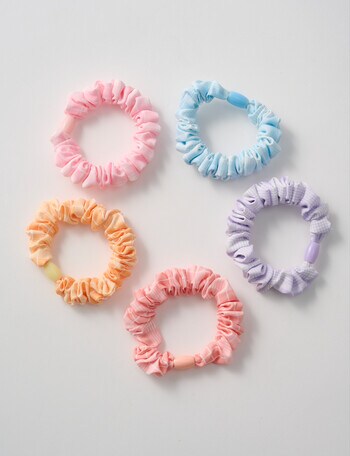 Switch Mini Scrunchie Set, 5-Piece, Blue, Purple & Pinks product photo