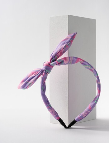 Switch Tie Dye Bow Headband, Pink & Purple product photo