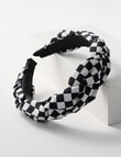 Switch Gingham Knot Headband, Black & White product photo View 02 S