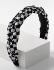 Switch Gingham Knot Headband, Black & White product photo View 03 S