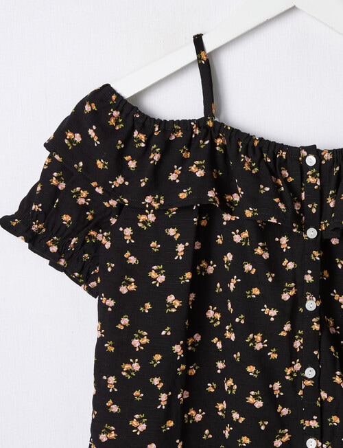 Switch Floral Off Shoulder Top, Black product photo View 02 L