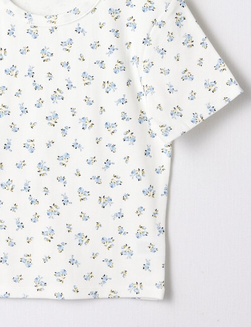 Switch Floral Short Sleeve Crop Rib Tee, Vanilla product photo View 02 L