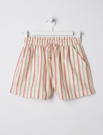 Switch Linen Blend Shorts, Vanilla Stripe product photo