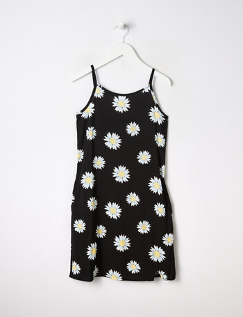 Switch Sunflower Gathered Back Slip Dress, Black product photo