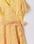 Switch Chiffon Wrap Dress Floral, Yellow product photo View 03 S