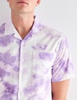 Tarnish Tie Dye Short Sleeve Shirt, Purple & White product photo View 04 S