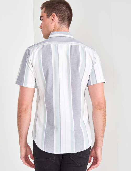 Tarnish Stripe Short Sleeve Shirt, Charcoal & Green product photo View 02 L