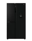 Haier 575L Three-Door Side by Side Fridge Freezer with Water Dispenser, Black, HRF575XHC product photo