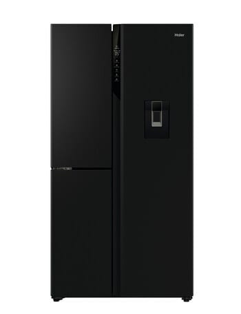 Haier 574L Three-Door Side by Side Fridge Freezer with Water Dispenser, Black, HRF575XHC product photo