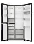 Haier 575L Three-Door Side by Side Fridge Freezer with Water Dispenser, Black, HRF575XHC product photo View 03 S