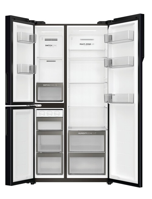 Haier 575L Three-Door Side by Side Fridge Freezer, Black, HRF575XC product photo View 03 L
