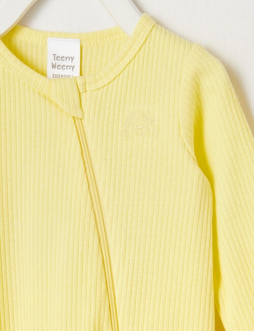 Teeny Weeny Rib Sleepsuit, Bright Yellow product photo View 02 L