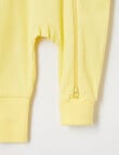 Teeny Weeny Rib Sleepsuit, Bright Yellow product photo View 03 S