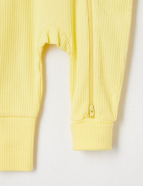 Teeny Weeny Rib Sleepsuit, Bright Yellow product photo View 03 L