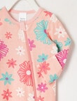 Teeny Weeny Bright Flower Sleepsuit, Peach product photo View 02 S