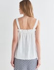 Zest Ruffle Linen Tank Top, White product photo View 02 S