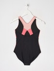 Wavetribe Sporty Colourblock Sleeveless Swimsuit, Black & Pink product photo View 02 S