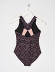 Wavetribe Geometric Print Sleeveless Swimsuit, Black & Pink product photo View 02 S