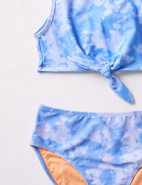 Wavetribe Tie Dye Tie Front Two-Piece Swimsuit, Blue product photo View 02 L
