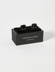 Laidlaw + Leeds Check Cufflinks, Onyx Silver & Black product photo View 03 S