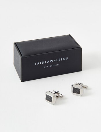Laidlaw + Leeds Cufflinks, Carbon Silver product photo
