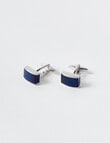 Laidlaw + Leeds Cufflinks, Silver Sapphire product photo View 02 S