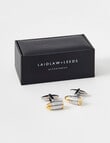 Laidlaw + Leeds Gold Tip Cufflinks, Silver product photo