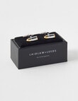 Laidlaw + Leeds Gold Tip Cufflinks, Silver product photo View 03 S