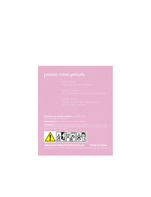 The Aromatherapy Co. Aroma Pure Candle, Peony Rose Petals, 200g product photo View 29 L