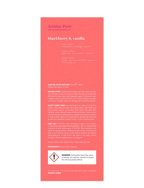 The Aromatherapy Co. Aroma Pure Diffuser. Blackberry & Vanilla, 120ml product photo View 29 L