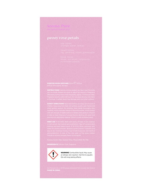 The Aromatherapy Co. Aroma Pure Diffuser, Peony Rose Petals, 120ml product photo View 29 L