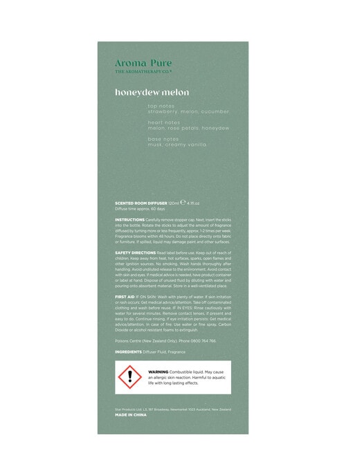 The Aromatherapy Co. Aroma Pure Diffuser, Honeydew Melon, 120ml product photo View 29 L