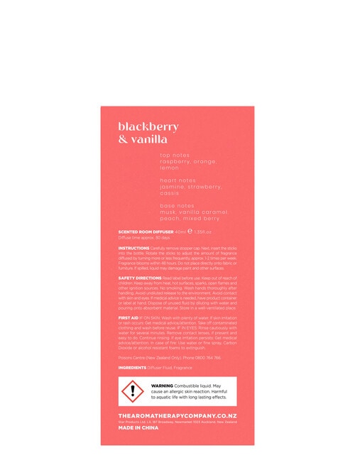 The Aromatherapy Co. Aroma Pure Diffuser, Blackberry & Vanilla, 40ml product photo View 29 L