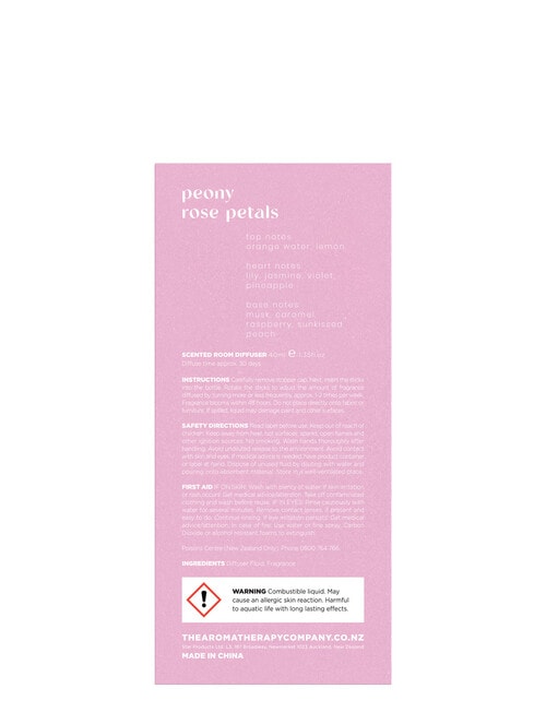 The Aromatherapy Co. Aroma Pure Diffuser, Peony Rose Petals, 40ml product photo View 29 L