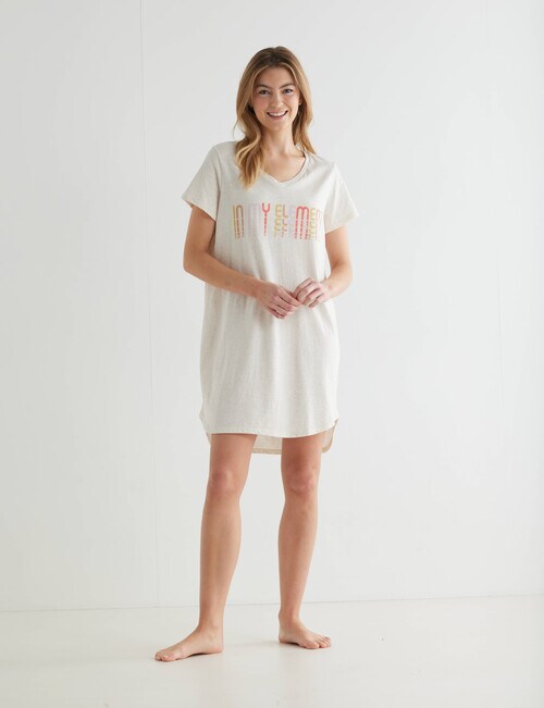 Zest Sleep TShirt Nightie, Oatmeal, 818 Nighties