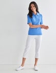 Ella J Ribbed Polo Tee, Periwinkle product photo View 03 S