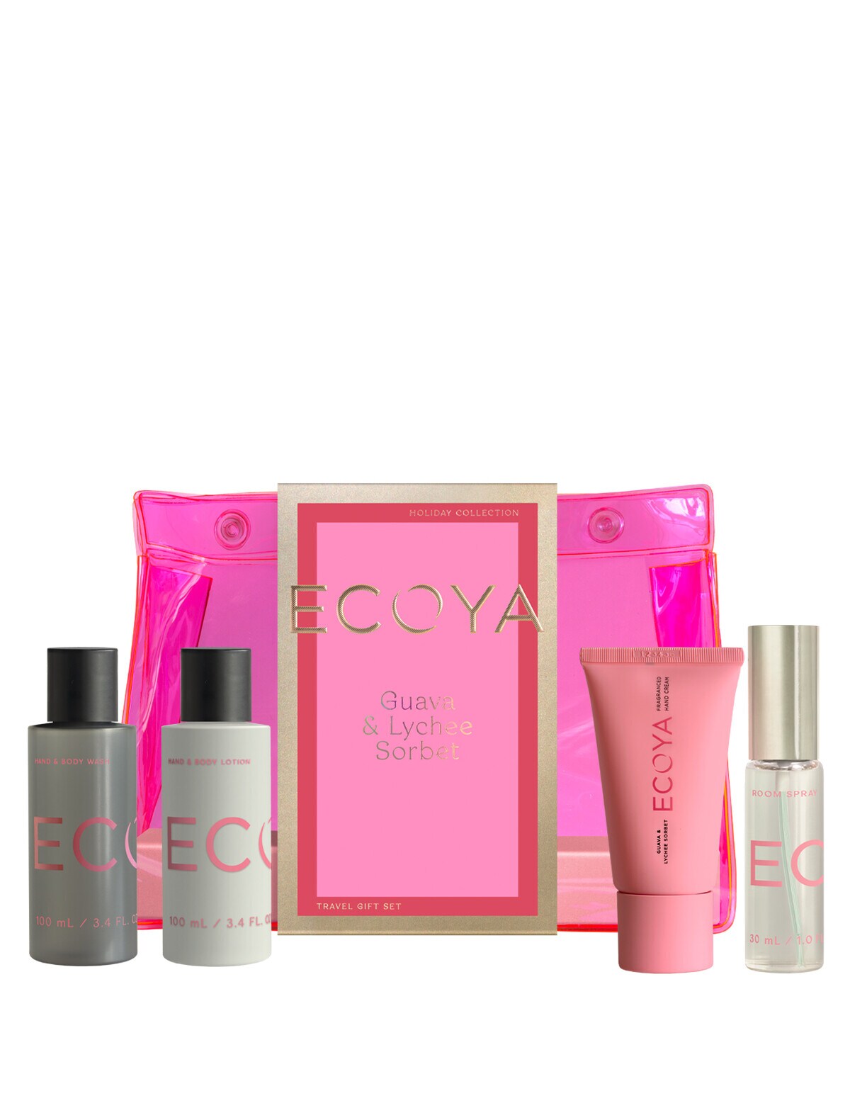 Ecoya Guava & Lychee Sorbet Travel Set Candles & Home Fragrance